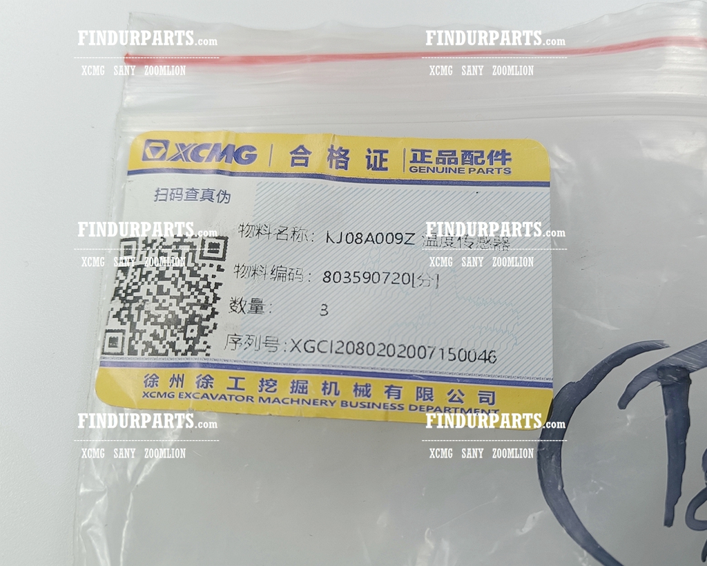 803590720 AC Temperature Sensor for XCMG Excavator Parts XE215C XE215D XE215G