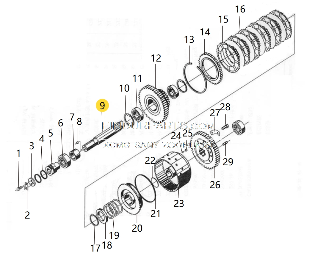 860501374 REVERSE SHAFT ASSEMBLY for XCMG Wheel Loader Parts BS428 LW300FN LW300KN ZL30G